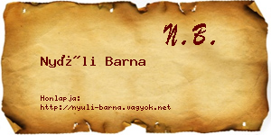 Nyúli Barna névjegykártya