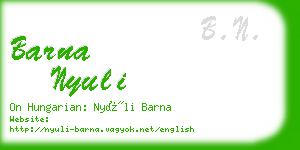 barna nyuli business card